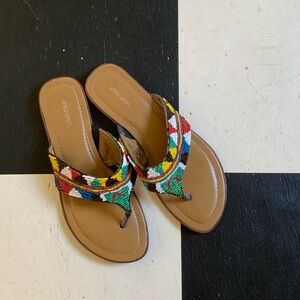 Beaded flip flops